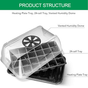 Seedling Starter Trays with <strong>Heat</strong> Mats Humidity Dome Clear Cell Tray Seed <strong>Propagator</strong> - Product Image 3