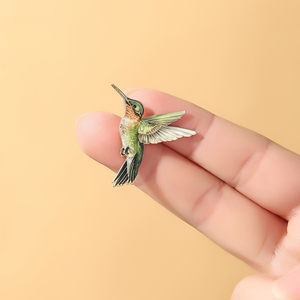 蜂鸟珐琅胸针时尚装饰胸针饰品翻领袋徽章珠宝礼品 - Product Image 3