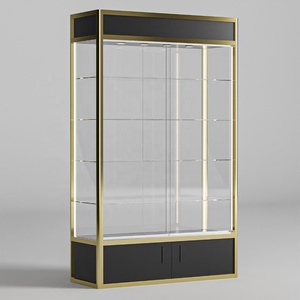 珠宝展示柜玻璃展示柜/壁木和玻璃展示柜设计/铝制带发光二极管玻璃展示柜 - Product Image 3