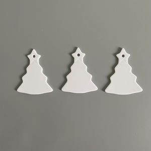 Ornement en porcelaine ronde blanche double face, entrepôt américain, décoration d'arbre <span class=keywords><strong>de</strong></span> noël, étiquette ronde, pendentif <span class=keywords><strong>de</strong></span> Sublimation, blancs - Product Image 5