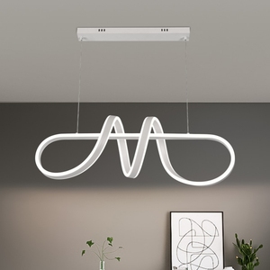 Lampadario Moderno Rettangolare 2027, 110V/220V 3CCT, Luce Pendente per Soffitti Bassi, Forma Ondulata, Lampadario da Cucina e Sala da Pranzo 140W - Product Image 5