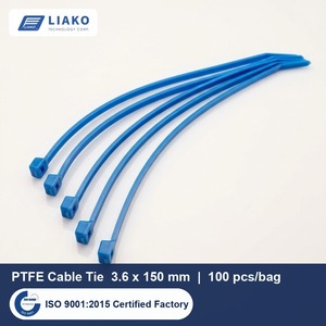 Bridas para Cables Resistentes al Calor PTFE 3.6x150mm, Paquete Máximo de 35mm, Azules, Autoblocantes, 100 Unidades, Resistentes a Químicos - Product Image 1