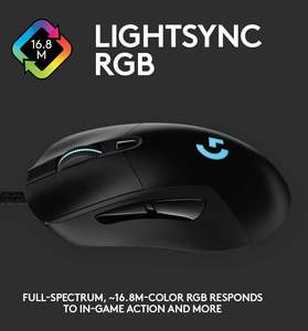 Ratón para Juegos Logitech G403 <span class=keywords><strong>Hero</strong></span> 25K Lightsync RGB Ligero 87G+10G Cable Trenzado Opcional 25600 DPI Agarres Laterales de Goma - Product Image 3
