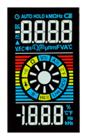 VA Multimeter LCD Display 91.0X62.0mm 5V Wide Temperature Range (-40~80) for Test Instruments