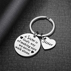 LLavero de joyería para cumpleaños y Navidad, colgante para hermana A hermana, es la forma de Dios de estar seguro de que nunca caminamos sola - Product Image 5