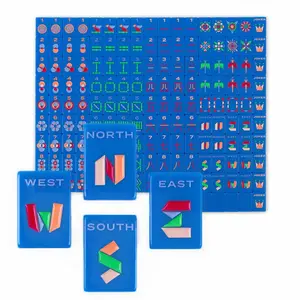 Professinal Wholesesle Blauwe Mini 30Mm Amerikaanse Mahjong Set Acryl Twee Toon Glitter Mahjong Voor Casino Gokspel