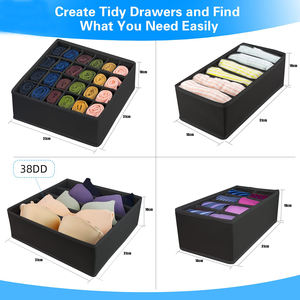 Drawer Wardrobe Organiser Bra Underwear Socks <strong>Ties</strong> Folding Non-Woven Fabric <strong>Boxes</strong> High-Capacity Space-Saving Modern <strong>Storage</strong> - Product Image 4