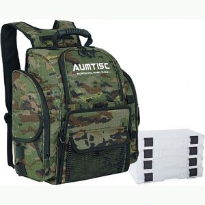 Échantillon gratuit : Sac à dos de pêche avec boîte à accessoires, sac à dos de pêche multi-poches avec porte-canne à pêche, résistant à l'eau - Product Image 1