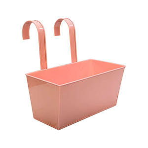 Small Metal Rectangular Hanging Bucket Detachable and 2 Holes Bottom <b>Flower</b> Growing Pot Wedding Display Plant - Product Image 2