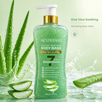 AESTHTANY Gel Douche Corps et Bain Réparateur Éclaircissant et Nourrissant à l'Aloe Vera 1000ml, Contrôle du Sébum et Exfoliation, Effet 7 Jours