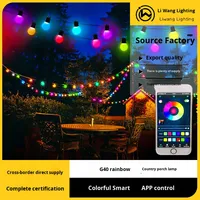 Guirlande lumineuse solaire LED extérieure G50 IP65 étanche, 5m, dimmable, CRI 80 élevé, éclairage décoratif pour cour et camping