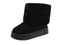 Bottes de neige mi-mollet pour femme en micro-suède, semelle épaisse, chaudes, avec mousse à mémoire de forme, légères, confortables et tendance