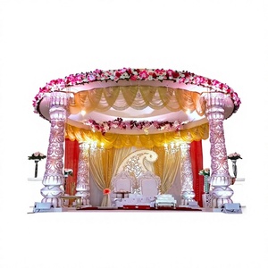 Mandap de mariage indien, nouveau design, piliers en forme de lotus, fabricant de mandaps traditionnels indiens, installation de mandap abordable - Product Image 1