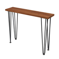 Console contemporaine américaine en bois massif, table d'appoint moderne et simple avec bande en fer forgé, longue et étroite, pour entrée, mur latéral, maison, chambre