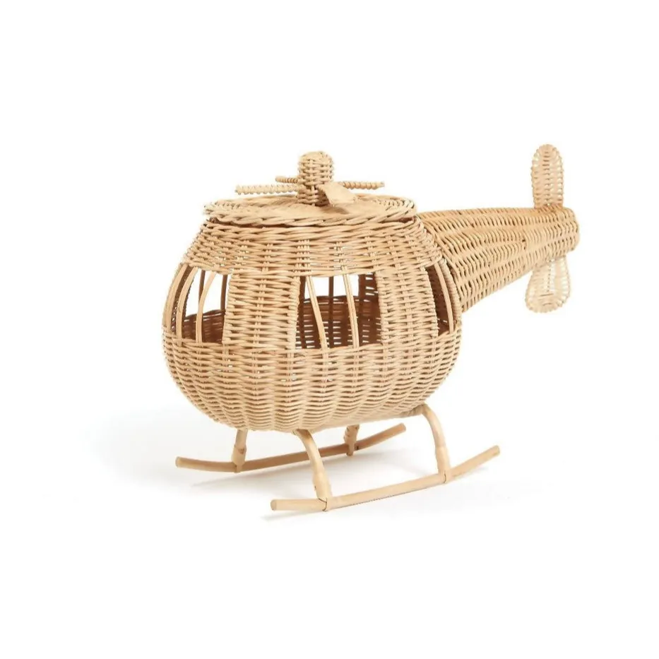 Wholesale handmade rattan helicopter toy for baby kids playing