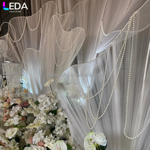 LEDA Suministros para Decoración de Eventos y Bodas, Directo de Fábrica, Fondo Floral de Gasa Grande de Metal Blanco para Instalación - Product Image 4