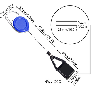 易拉可伸缩钥匙扣打火机外壳支架登山扣背夹ABS徽章卷轴扣促销商务礼品 - Product Image 3