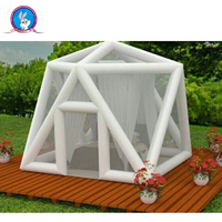 Dôme de fête gonflable transparent en PVC de Chine, tente bulle transparente d'extérieur avec compartiments pour publicités gonflables