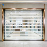 Porte coulissante pliante moderne en PVC transparent, porte de sécurité en polycarbonate, volets roulants modernes pour magasins