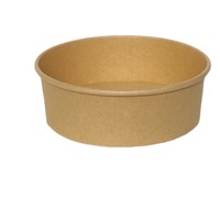 Groothandel wegwerp vierkante ronde papieren bekers verwarmbaar kraft waterdicht aangepaste print logo papieren salade poke bowl met PE deksel