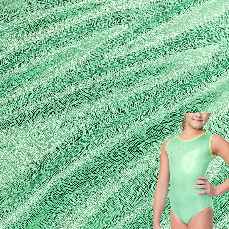 High Quality Shimmer Mystic Reflective Metallic Foil Stretch Nylon Spandex Fabric Swimwear Stage Dance Gymnastics Leotard Fabric