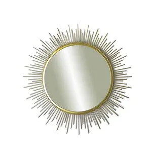 2021 moderno colgante de alambre de hierro ronda espejo de pared decorativo espejo de pared redondo