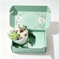 Boîte d'expédition en carton ondulé pour fleurs avec votre logo, en matériaux recyclés, pour l'emballage de roses et de tulipes, pour la livraison de fleurs