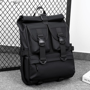 2025 Trendy Waterproof Oxford Polyester Laptop Backpack for Men Commuting Cycling Multi-Pocket Expandable School <b>Bag</b> - Product Image 4