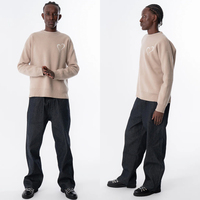 Pulls pour hommes avec logo personnalisé, col rond décontracté, tricot jacquard d'hiver, pull en laine 100% pour hommes