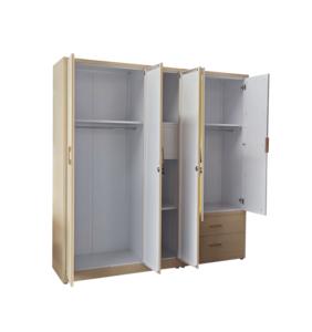 发光二极管照明套装简约金属5门衣柜图案钢Almirah储物柜卧室镜子壁橱Lemari Pakaian - Product Image 4