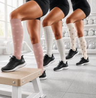 Chaussettes de compression montantes personnalisées à motifs unisexes respirantes imprimées pour le sport, la course, les voyages, l'allaitement – Vente en gros