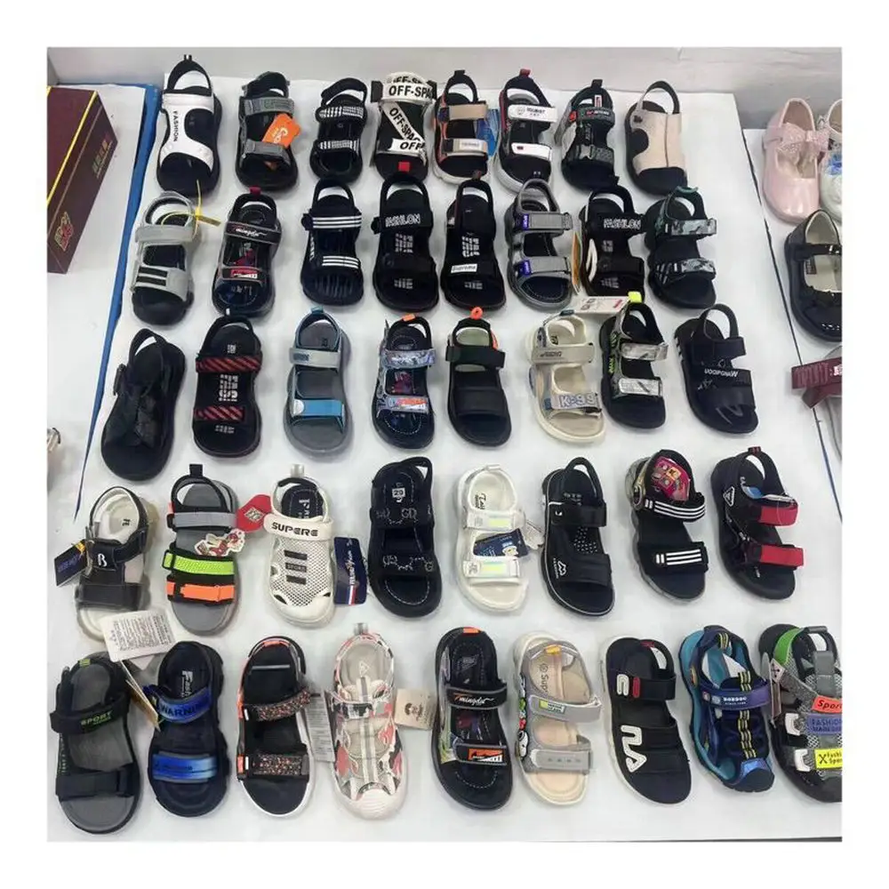 3.85 Dollar Model LLY032 Shoes Size 26-39 Non-Slip Soft Sole Children's Flat EVA Boys Beaches Sandals With Patterns