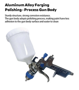 Pistola de Pulverización Profesional de Alta Calidad ABST Pro HVLP para Automóviles, Aleación de Aluminio OEM, Tanque de 600 ml, Alimentación por Gravedad, Boquilla de 1.7 mm, Alcance de Pulverización de 15-35 cm - Product Image 2