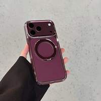 Convient pour iPhone 18promax Étui de téléphone ultra-fin avec support rotatif à 360 degrés, coque arrière givrée 17pro, protection contre les chocs