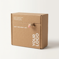 Boîte en papier kraft avec bande détachable personnalisée, boîte à fermeture éclair auto-adhésive, carton d'expédition écologique en carton ondulé pour l'emballage de produits de beauté