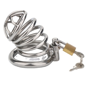 Dispositivo de Castidad Masculino de Acero Inoxidable, Jaula <span class=keywords><strong>para</strong></span> Pene, Bondage, Candado, Juguetes Sexuales <span class=keywords><strong>para</strong></span> Hombres - Product Image 1