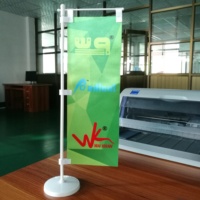 Vente en gros de haute qualité Impression personnalisée Table portable Bureau Mini drapeau Publicité Pole délicat larme/plume