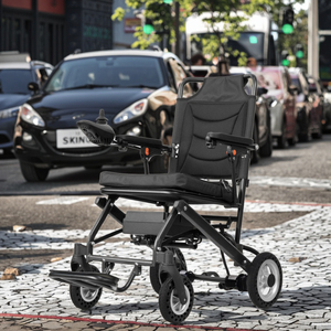 Silla <span class=keywords><strong>de</strong></span> <span class=keywords><strong>Ruedas</strong></span> Eléctrica Moderna Todoterreno, Inteligente, Plegable, Ligera, para Discapacitados y Ancianos, con Dos Baterías - Product Image 1