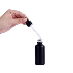5ml-120ml Matte Cosmetic Black <b>Glass</b> Essential Oil Serum <b>Dropper</b> <b>Bottle</b> 100pcs Screen Printing - Product Image 5