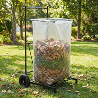Support de sac poubelle portable avec roues, support réglable pour sacs à feuilles d'extérieur, support de sac poubelle durable, pour jardin, jardinage