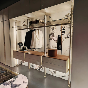 Customizable Modern Aluminum <strong>Wardrobe</strong> System Modular Closet Design Sliding Glass Doors Hanging Space <strong>Wardrobe</strong> <strong>Storage</strong> <strong>Solutions</strong> - Product Image 1