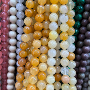 Perles Rondes Naturelles en Pierre, Véritables Pierres Précieuses Mélangées, Perles Lisses à Trou pour Bricolage, Fabrication de Bracelets et Colliers, <span class=keywords><strong>JADEAR</strong></span> - Product Image 2