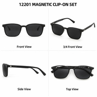 Lunettes de soleil magnétiques 5-en-1 à clipser, monture PC, polarisées, vision nocturne, UV400, avec logo personnalisé, pour hommes et femmes, vente en gros