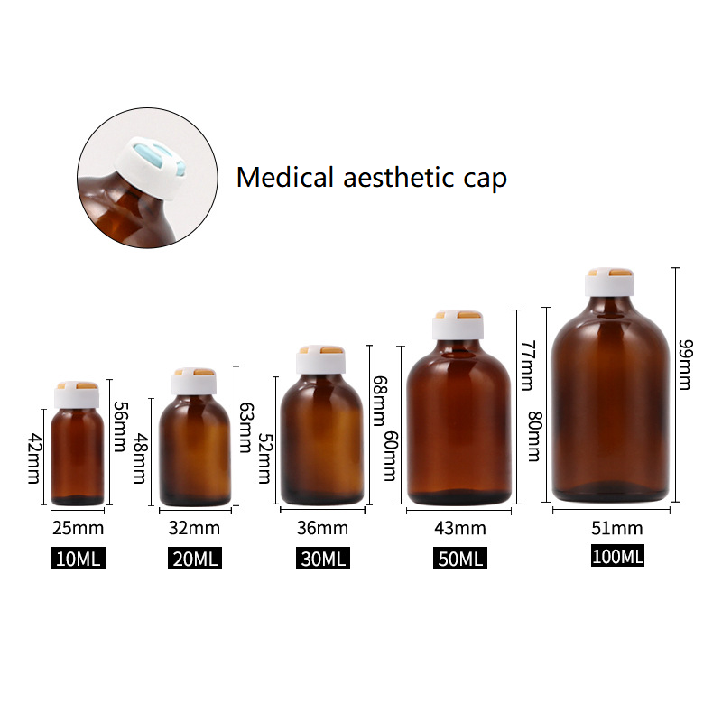 Botella ámbar + Tapa estética médica
