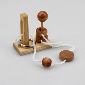 Casse-tête <span class=keywords><strong>Puzzle</strong></span> en bois filetage corde boucle <span class=keywords><strong>Puzzle</strong></span> Luban serrure casse-tête jeu adulte enfants jouet Puzzles pour adultes - Product Image 4