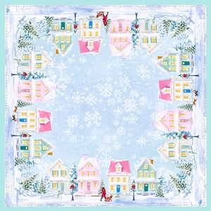 Alas Meja Mahjong Amerika Motif Bunga Mewah Modern, Karet Standar Ukuran AS, Tahan Air, Dapat Dilipat, Portabel, Anti Bising, Warna Pink Biru - Product Image 4