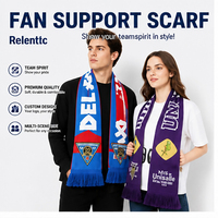 Digitaldruck Schal Benutzer definierte Fans Cheer Günstige gestrickte Polyester Fußballfans Custom Designed Outdoor Fußball Schal
