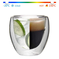 Beeman Isolierter Doppelwandiger Glasbecher Transparent Hitze- & Kältebeständig mit Individuellem Logo Eiförmige Kaffeetassen Trinkgeschirr