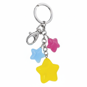 Portachiavi in Acrilico con Stella Gialla, Moschettone Promozionale Senza Confezione - Product Image 2