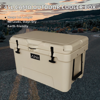 Glacière portable 45QT en LLDPE au design moderne pour le stockage de nourriture et de boissons pour le camping, les pique-niques et les activités de plein air